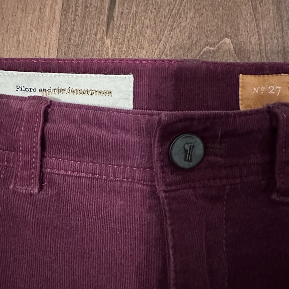 Anthropologie Pilcro Serif Burgundy Corduroy Pants - Picture 4 of 7